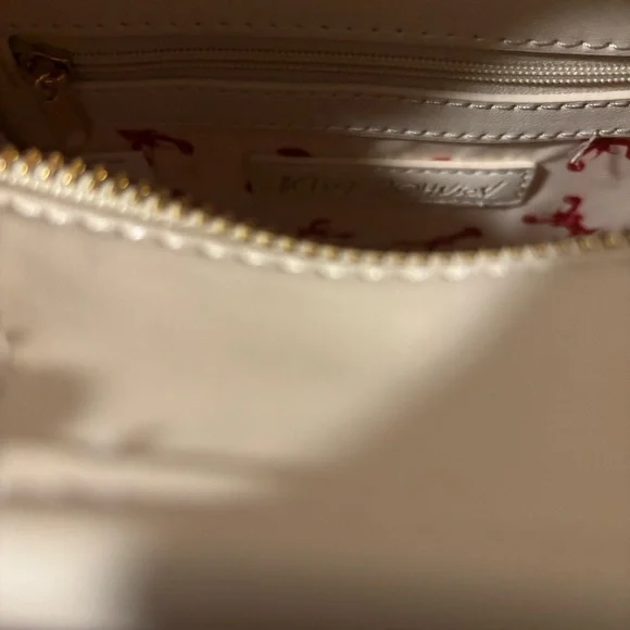 Betsy Johnson Navy and White Striped Mini Bag with Red Lobster Charm - Picture 14 of 14